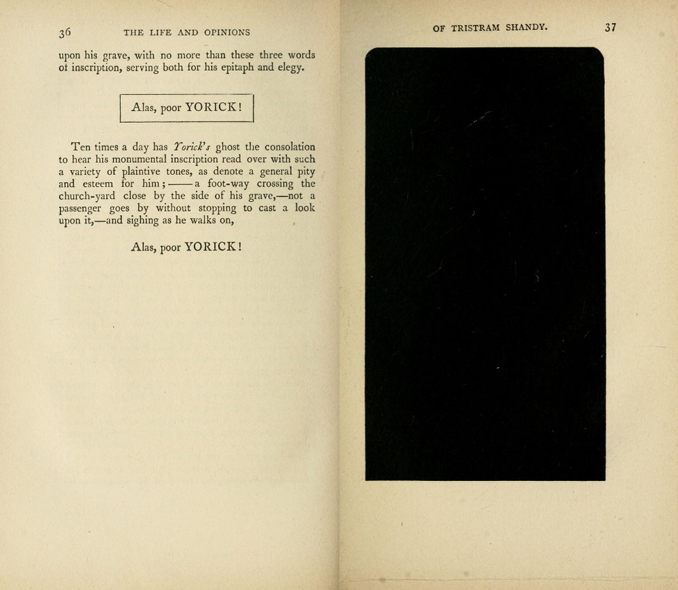 La page noire dans 'The Life and Opinions of Tristam Shandy, Gentleman' | Laurence Sterne