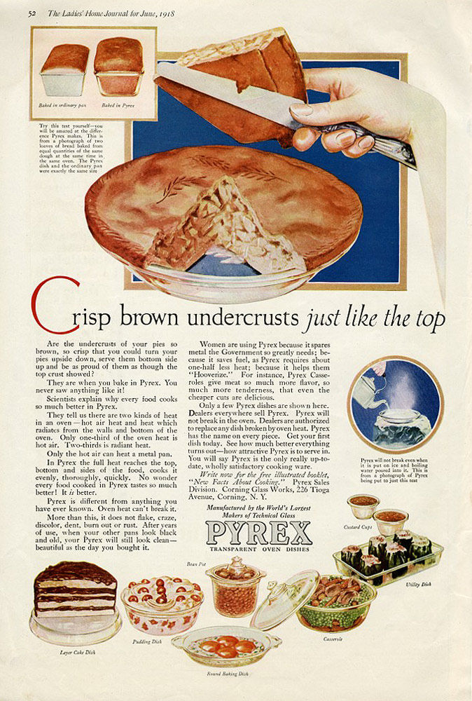 Publicité Pyrex 1918 The ladies Home Journal