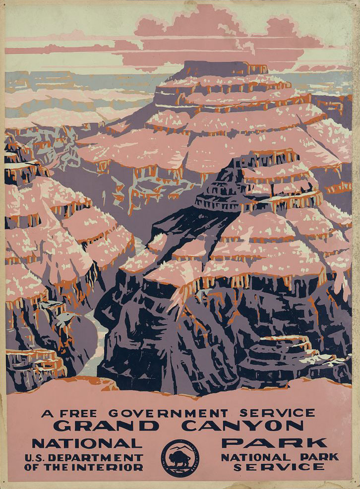 Affiche parc national du Grand Canyon - vers 1938