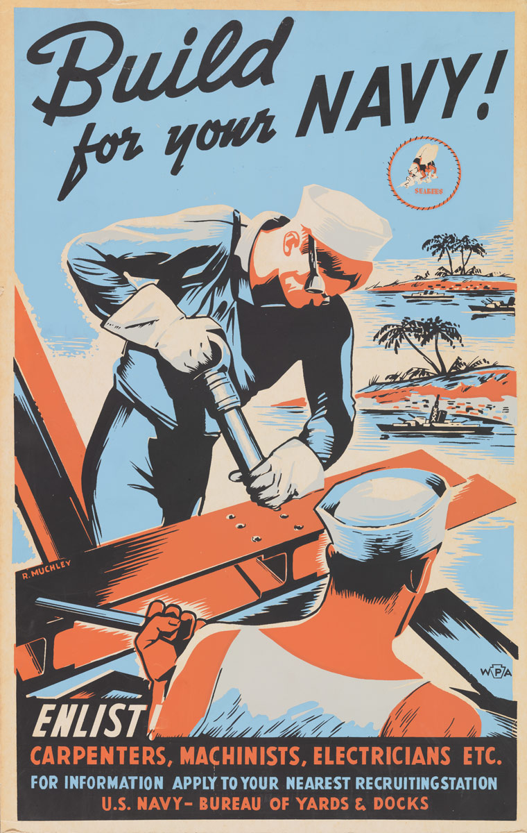 Affiche pour le recrutement de Robert Muchley , 1941-1943