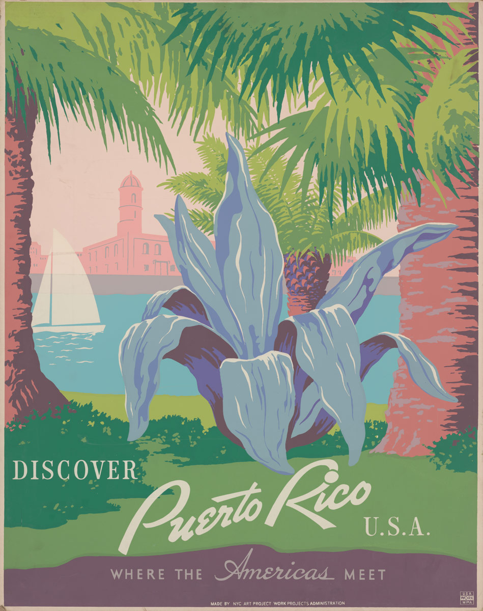 Affiche pour promouvoir le tourisme à Puerto Rico - 1936-1940