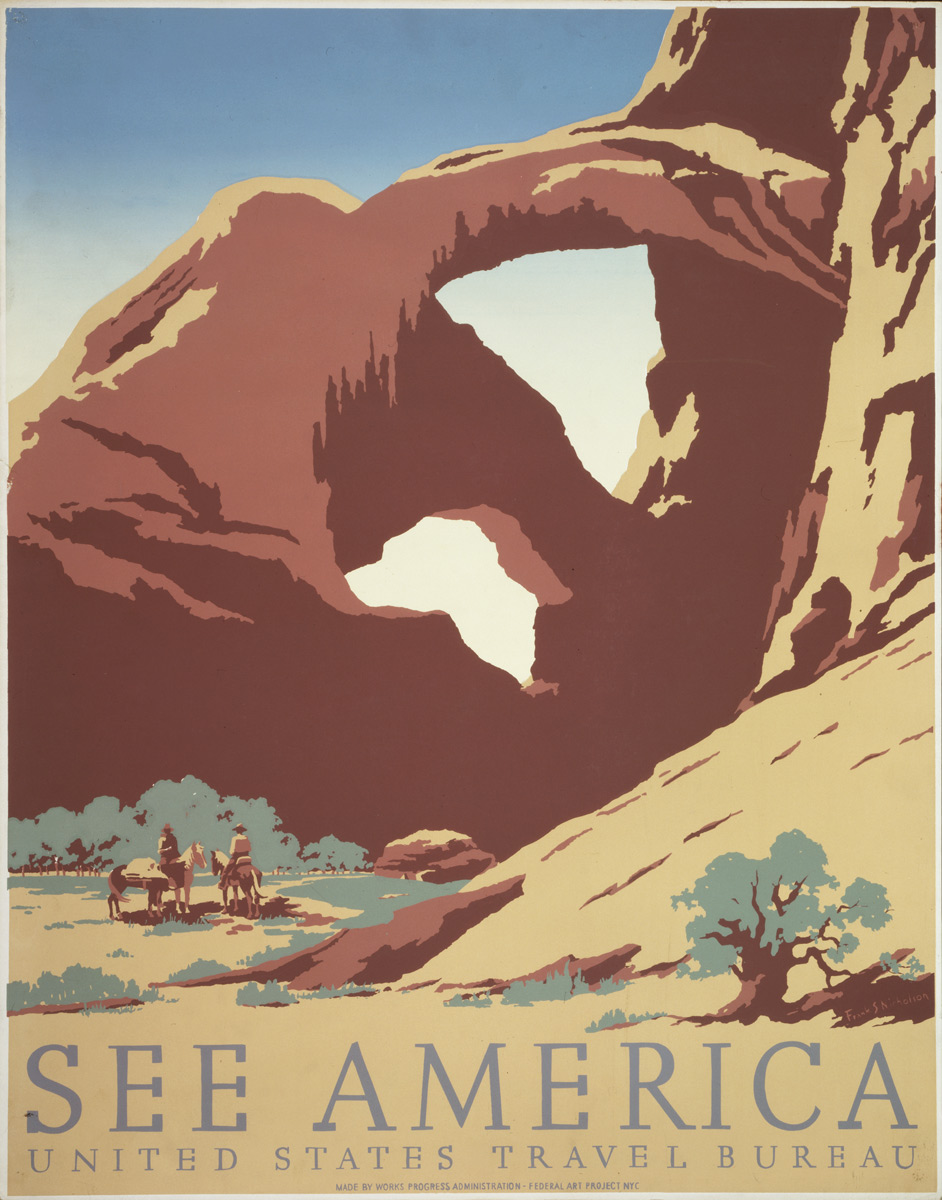 Affiche pour the United States Travel Bureau faisant la promotion du tourisme - 1936-1939