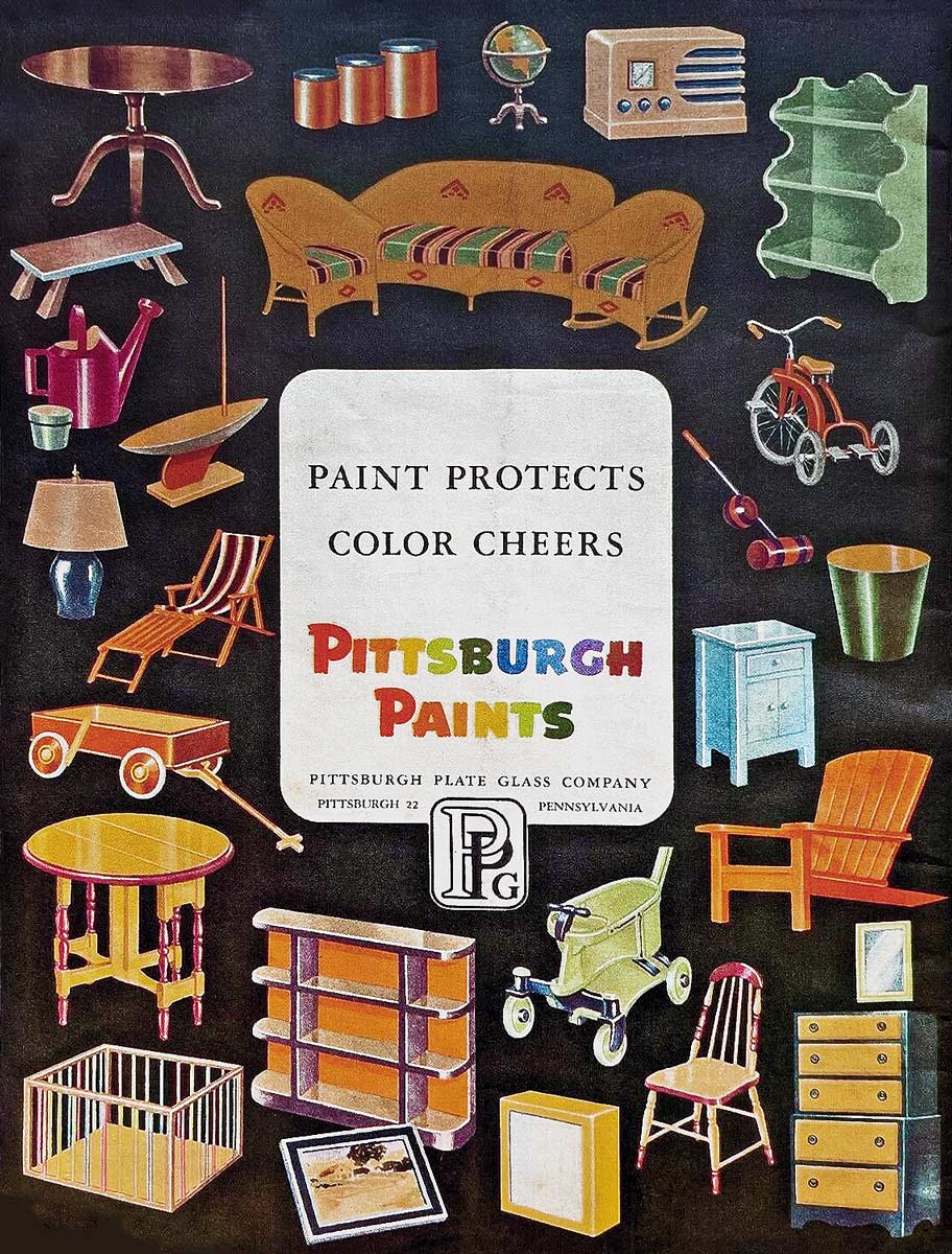Brochure La Dynamique des couleurs 1946 Pittsburgh Plate Glass Company