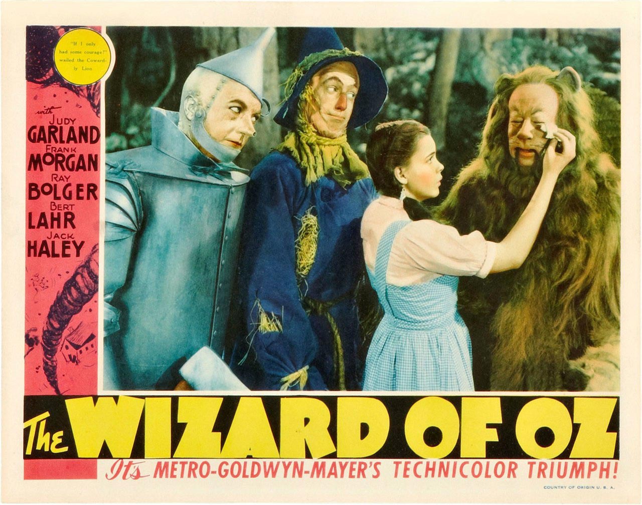 Carte de présentation de la version originale de 1939 du Magicien d'Oz