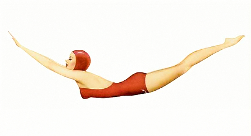 Diving Girl Icône des maillots de bain Jantzen Années 1940