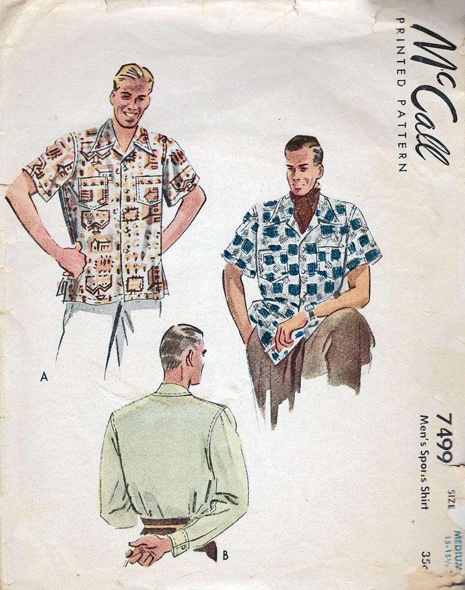Patron de chemises homme McCall Années 1940