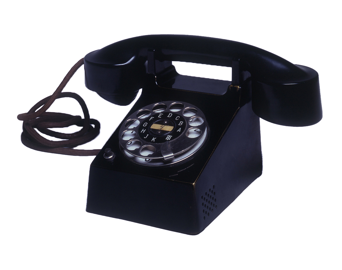 Téléphone en bakélite et métal, vers 1929